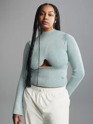 Calvin Klein Pull Ajouré En Maille Côtelée Métallisée 4 Calvin Klein Pull Ajouré En Maille Côtelée Métallisée – Image 2