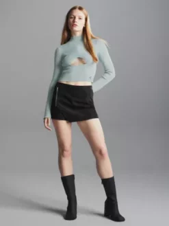 Calvin Klein Pull Ajouré En Maille Côtelée Métallisée 14 Calvin Klein Pull Ajouré En Maille Côtelée Métallisée -Pas Cher Calvin Klein Magasin J20J222579 CAX alternate4