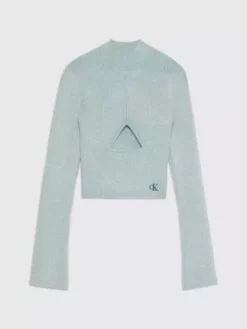 Calvin Klein Pull Ajouré En Maille Côtelée Métallisée 15 Calvin Klein Pull Ajouré En Maille Côtelée Métallisée -Pas Cher Calvin Klein Magasin J20J222579 CAX alternate5