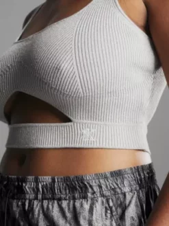 Calvin Klein Brassière En Maille Côtelée Métallisée 11 Calvin Klein Brassière En Maille Côtelée Métallisée -Pas Cher Calvin Klein Magasin J20J222580 PRQ alternate2