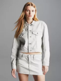 Calvin Klein Veste Courte En Jean Enduit