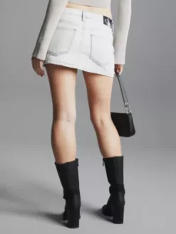 Calvin Klein Mini-jupe En Jean Enduit -Pas Cher Calvin Klein Magasin J20J222651 1AA alternate2