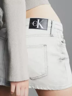 Calvin Klein Mini-jupe En Jean Enduit -Pas Cher Calvin Klein Magasin J20J222651 1AA alternate3