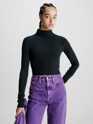 Calvin Klein Pull Slim Court Côtelé 3 Calvin Klein Pull Slim Court Côtelé