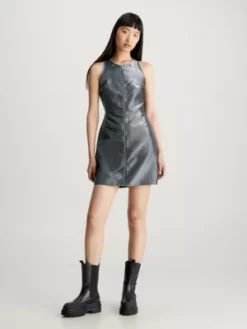 Calvin Klein Robe Avec Fermeture éclair Sur Toute La Longueur Et Fini Métal Liquide