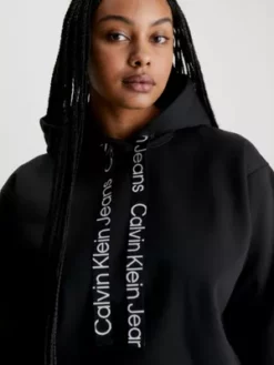 Calvin Klein Sweat à Capuche Logo Tape Grande Taille -Pas Cher Calvin Klein Magasin J20J222726 BEH alternate2