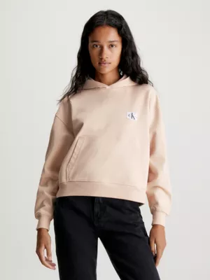 Calvin Klein Sweat-shirt à Capuche En Tissu éponge De Coton Avec Insigne 3 Calvin Klein Sweat-shirt à Capuche En Tissu éponge De Coton Avec Insigne