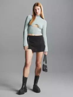 Calvin Klein Mini-jupe Zippée Sur Le Côté 14 Calvin Klein Mini-jupe Zippée Sur Le Côté -Pas Cher Calvin Klein Magasin J20J222928 BEH alternate4