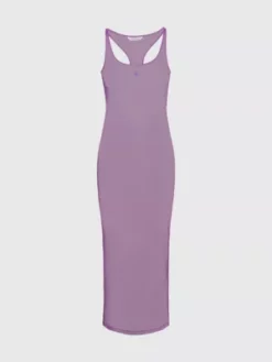 Calvin Klein Robe-débardeur Longue En Maille Transparente -Pas Cher Calvin Klein Magasin J20J223405 V0M alternate4