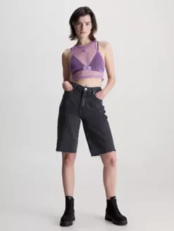 Calvin Klein Débardeur Court En Maille Transparente -Pas Cher Calvin Klein Magasin J20J223407 V0M alternate3