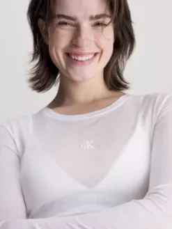 Calvin Klein Haut Court Et Transparent à Manches Longues -Pas Cher Calvin Klein Magasin J20J223408 YAF alternate2