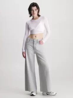 Calvin Klein Haut Court Et Transparent à Manches Longues -Pas Cher Calvin Klein Magasin J20J223408 YAF alternate3