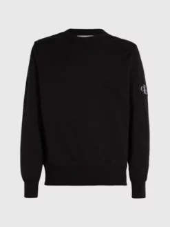 Calvin Klein Sweat-shirt Avec Insigne Monogramme -Pas Cher Calvin Klein Magasin J30J314035 BAE alternate4