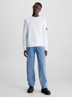 Calvin Klein T-shirt Slim à Manches Longues Avec Insigne 10 Calvin Klein T-shirt Slim à Manches Longues Avec Insigne -Pas Cher Calvin Klein Magasin J30J316610 YAF alternate3