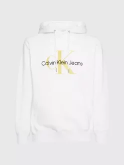 Calvin Klein Sweat-shirt à Capuche Avec Monogramme En Coton -Pas Cher Calvin Klein Magasin J30J320805 YAF alternate4