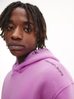 Calvin Klein Sweat-shirt à Capuche Relaxed Avec Logo Tape -Pas Cher Calvin Klein Magasin J30J321883 VDR alternate4