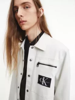 Calvin Klein Surchemise Relaxed En Sergé De Coton -Pas Cher Calvin Klein Magasin J30J321977 PRF alternate3