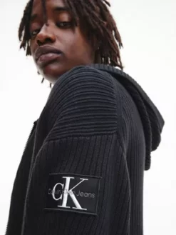 Calvin Klein Gilet à Capuche Zippé 10 Calvin Klein Gilet à Capuche Zippé -Pas Cher Calvin Klein Magasin J30J322452 BEH alternate3