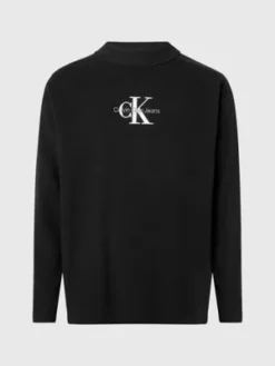 Calvin Klein Pull Relaxed Avec Monogramme -Pas Cher Calvin Klein Magasin J30J322460 BEH alternate4