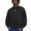 Calvin Klein Sweat-shirt Relaxed Avec Monogramme -Pas Cher Calvin Klein Magasin J30J322534 BEH main
