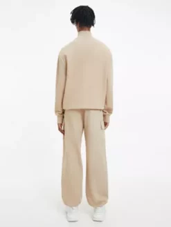 Calvin Klein Sweat En Coton Gaufré Avec Col Zippé -Pas Cher Calvin Klein Magasin J30J322623 HDR alternate3