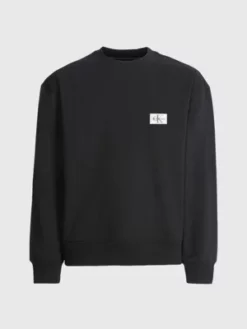 Calvin Klein Sweat En Coton Recyclé Avec Insigne 13 Calvin Klein Sweat En Coton Recyclé Avec Insigne -Pas Cher Calvin Klein Magasin J30J322625 BEH alternate5