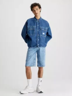 Calvin Klein Chemise Utilitaire En Jean En Denim Recyclé -Pas Cher Calvin Klein Magasin J30J322773 1BJ alternate3