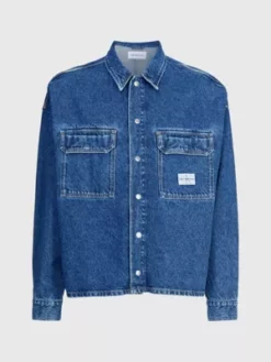 Calvin Klein Chemise Utilitaire En Jean En Denim Recyclé -Pas Cher Calvin Klein Magasin J30J322773 1BJ alternate4