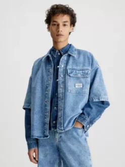Calvin Klein Chemise Oversize à Manches Courtes En Denim