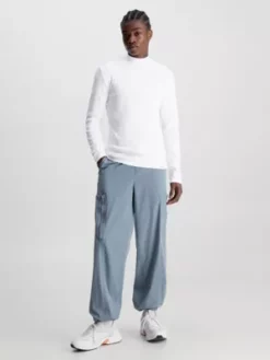 Calvin Klein T-shirt Côtelé Slim à Manches Longues -Pas Cher Calvin Klein Magasin J30J322839 YAF alternate4