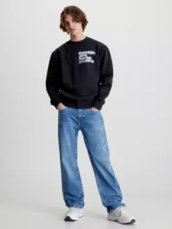 Calvin Klein Sweat-shirt En Coton Bio Imprimé 12 Calvin Klein Sweat-shirt En Coton Bio Imprimé -Pas Cher Calvin Klein Magasin J30J322888 BEH alternate4