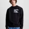 Calvin Klein Sweat-shirt En Coton Bio Imprimé 2 Calvin Klein Sweat-shirt En Coton Bio Imprimé -Pas Cher Calvin Klein Magasin J30J322888 BEH main