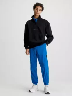 Calvin Klein Sweat-shirt Relaxed Avec Col Zippé -Pas Cher Calvin Klein Magasin J30J322890 BEH alternate4