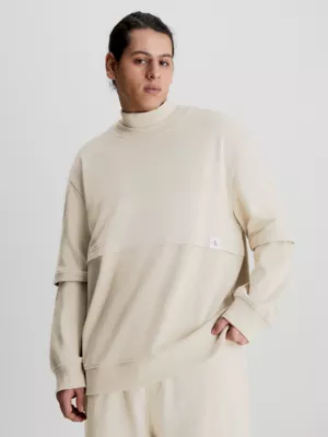 Calvin Klein Sweat-shirt Relaxed En Mélange De Matières 4 Calvin Klein Sweat-shirt Relaxed En Mélange De Matières – Image 2