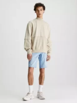 Calvin Klein Sweat-shirt Relaxed En Mélange De Matières 12 Calvin Klein Sweat-shirt Relaxed En Mélange De Matières -Pas Cher Calvin Klein Magasin J30J322893 ACI alternate4