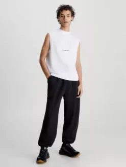 Calvin Klein Pantalon De Jogging Relaxed En Coton -Pas Cher Calvin Klein Magasin J30J322925 BEH alternate4