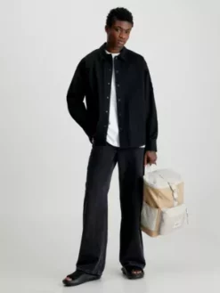 Calvin Klein Chemise Veste Oversize En Coton Indéchirable -Pas Cher Calvin Klein Magasin J30J322951 BEH alternate3