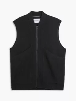 Calvin Klein Veste Sans Manches Relaxed Zippée En Laine -Pas Cher Calvin Klein Magasin J30J323054 BEH alternate5