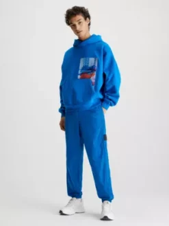 Calvin Klein Sweat-shirt à Capuche Oversize Brodé -Pas Cher Calvin Klein Magasin J30J323156 C3B alternate4