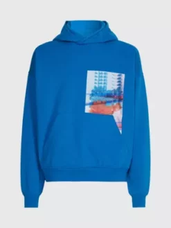 Calvin Klein Sweat-shirt à Capuche Oversize Brodé -Pas Cher Calvin Klein Magasin J30J323156 C3B alternate5