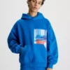 Calvin Klein Sweat-shirt à Capuche Oversize Brodé -Pas Cher Calvin Klein Magasin J30J323156 C3B main