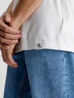 Calvin Klein T-shirt Slim Avec étiquette Logo -Pas Cher Calvin Klein Magasin J30J323294 YAF alternate3