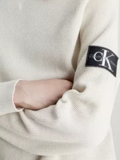 Calvin Klein Pull En Coton Bio Avec Insigne -Pas Cher Calvin Klein Magasin J30J323412 ACF alternate3