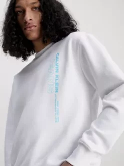 Calvin Klein Sweat-shirt En Molleton De Coton Avec Logo -Pas Cher Calvin Klein Magasin J30J323420 YAF alternate3