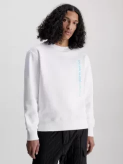 Calvin Klein Sweat-shirt En Molleton De Coton Avec Logo