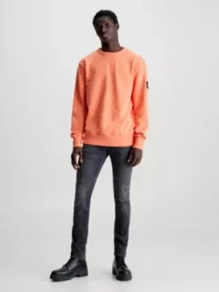 Calvin Klein Sweat-shirt En Coton Avec Insigne -Pas Cher Calvin Klein Magasin J30J323426 SDD alternate3