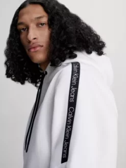 Calvin Klein Sweat-shirt à Capuche Recyclé Avec Logo Tape -Pas Cher Calvin Klein Magasin J30J323429 YAF alternate3