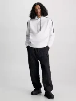 Calvin Klein Sweat-shirt à Capuche Recyclé Avec Logo Tape -Pas Cher Calvin Klein Magasin J30J323429 YAF alternate4