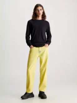 Calvin Klein T-shirt Slim Côtelé à Manches Longues -Pas Cher Calvin Klein Magasin J30J323481 BEH alternate3