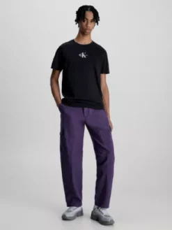 Calvin Klein T-shirt En Coton Avec Monogramme -Pas Cher Calvin Klein Magasin J30J323483 BEH alternate4